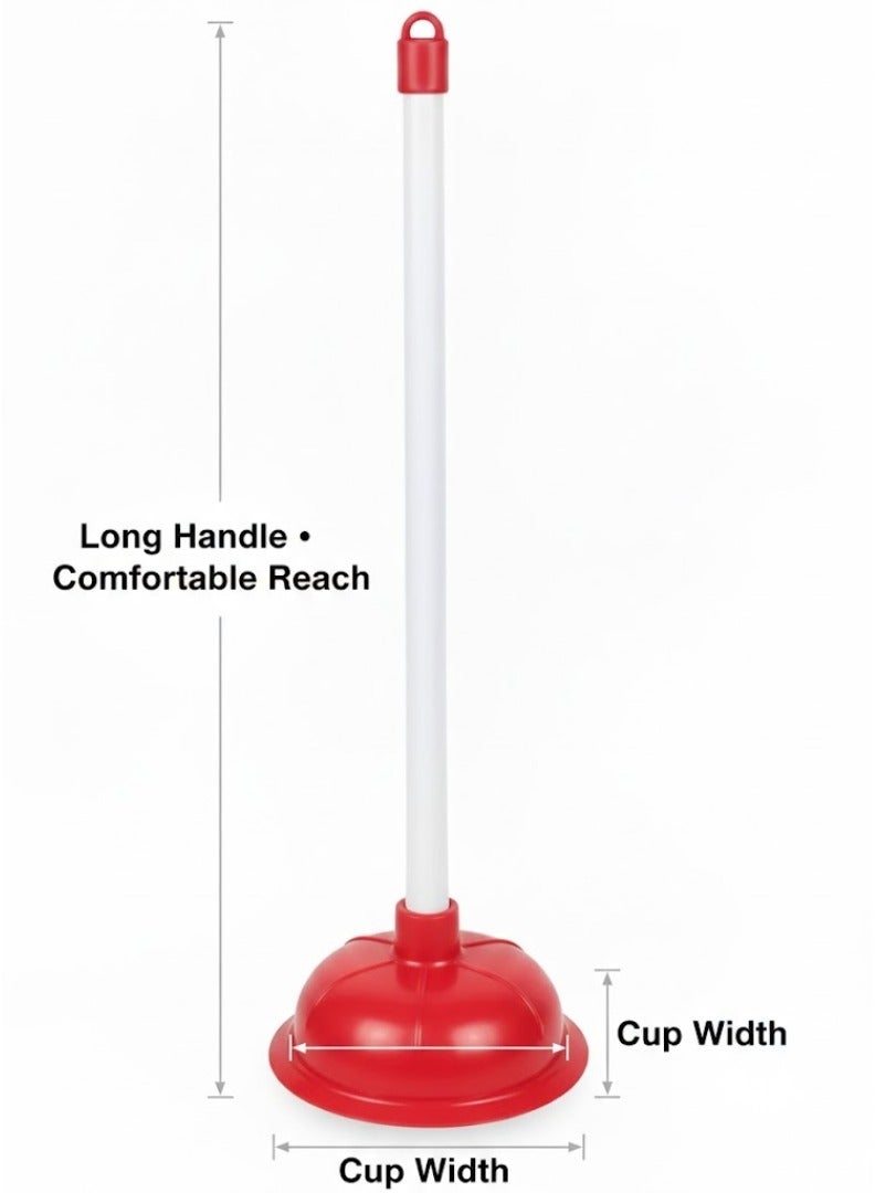 Lukadah Premium Toilet Plunger with Extra-Long Handle – Heavy Duty, Durable, Leak-Proof, Comfortable Grip for Fast and Easy Clog Removal – Strong Suction for Bathroom, Restroom, Toilet, and Home Cleaning – Essential Tool for Household Plumbing Maintenance - Image 3